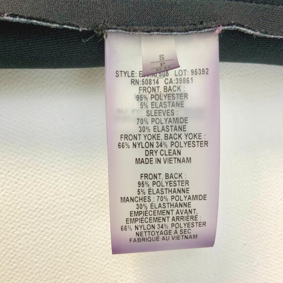 Elie Tahari Black Floral Scuba Mash Short Sleeve Top Sz S - Picture 11 of 16